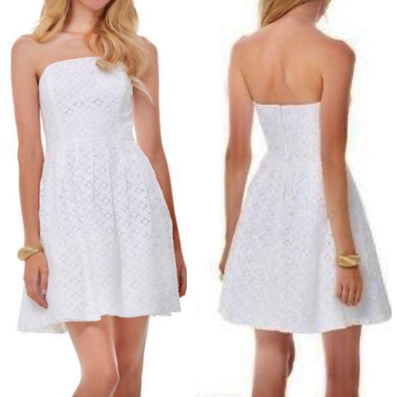 Lilly Pulitzer white lace CAITLIN strapless dress